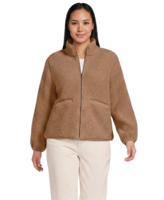 Lands' End Plus Size Boucle Full-Zip Fleece Jacket
