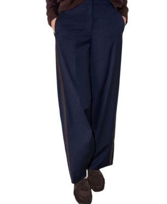 Whistles Women's Mid-Rise Side-Stripe Straight Trousers