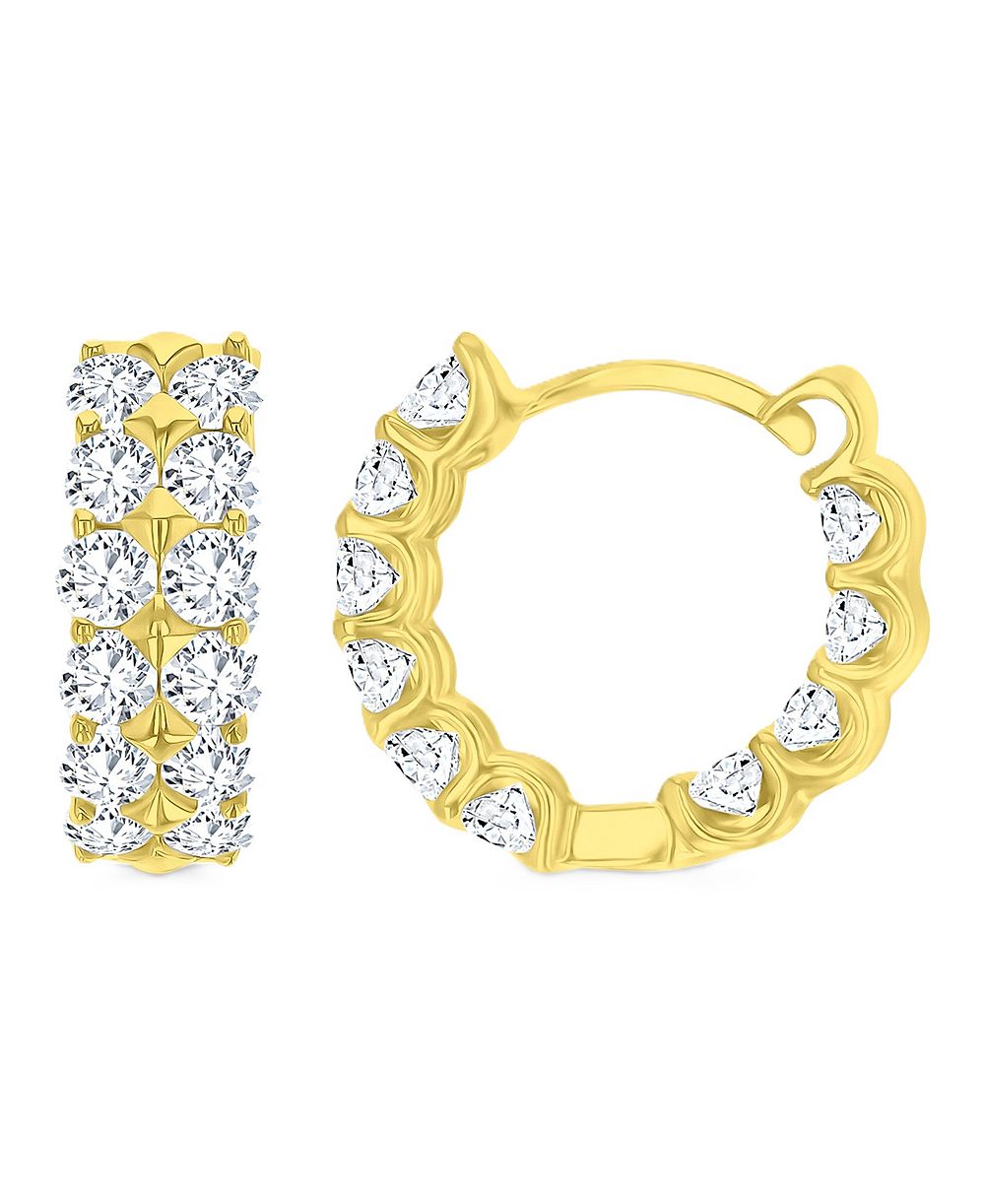Серьги-кольца Huggie с кубическим цирконием от Macy's