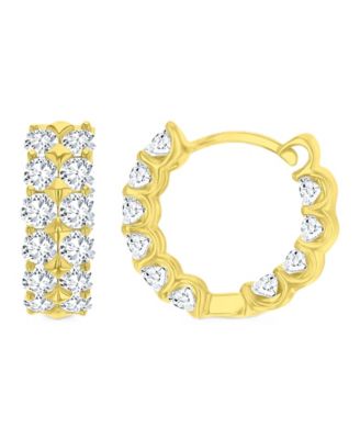 Серьги-кольца Huggie с кубическим цирконием от Macy's