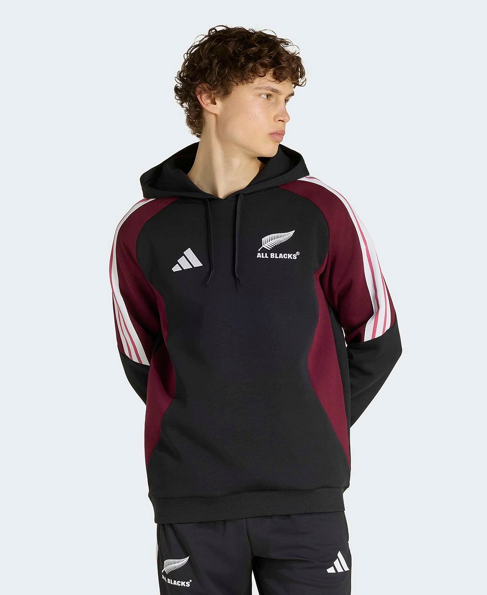 adidas Men's Black/Maroon All Blacks Hoodie