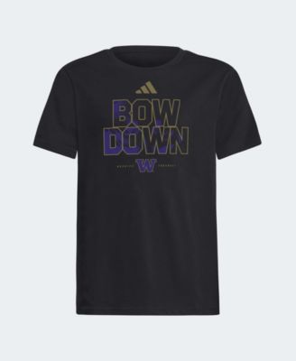 adidas Big Boys and Girls Black Washington Huskies Bow Down T-Shirt