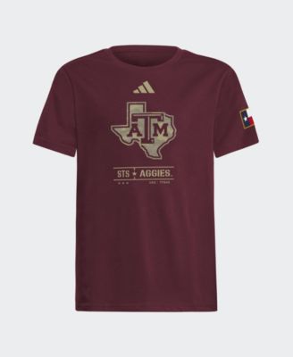 Футболка adidas для мальчиков старшего возраста и девочек бордовая Texas A M Aggies Honor Support