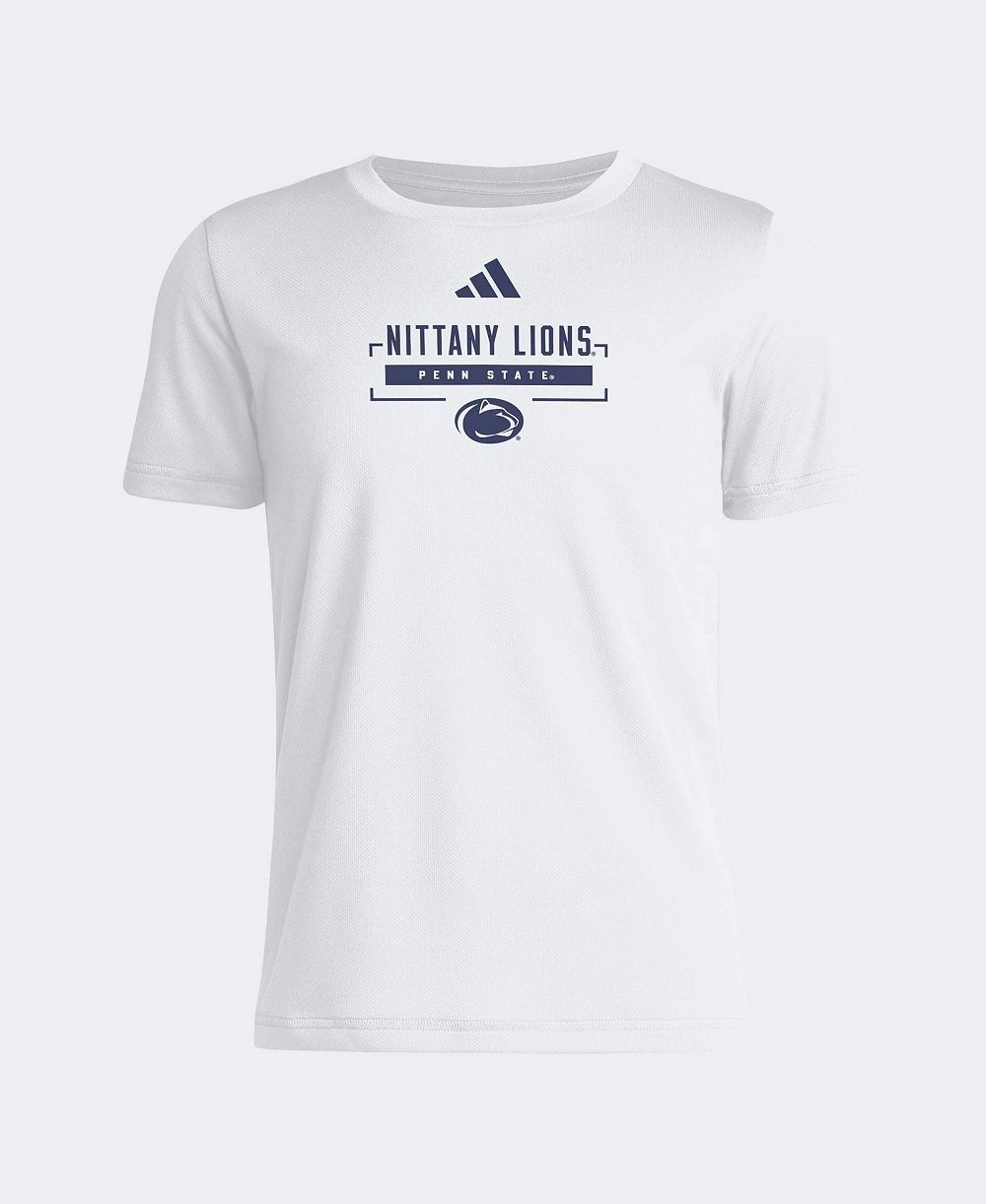 Big Boys and Girls adidas  White Penn State Nittany Lions Pregame Performance T-Shirt