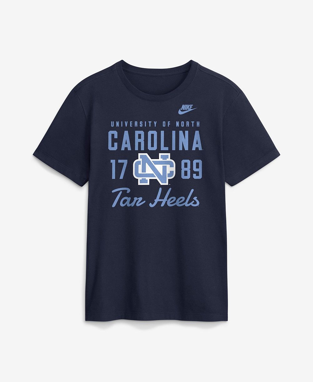 Men's Nike  Navy North Carolina Tar Heels Legacy Stacked Established T-Shirt