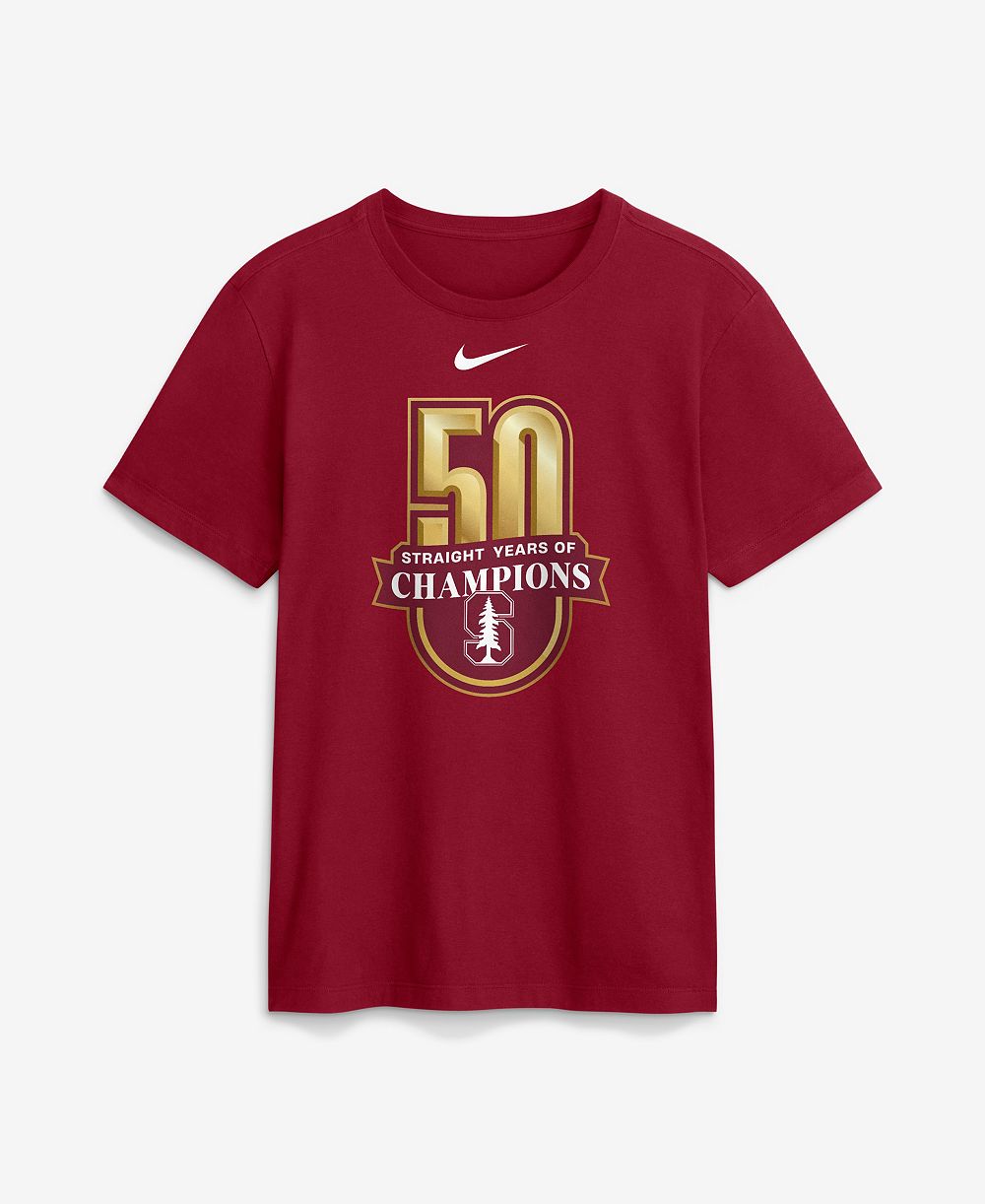 Men's Nike Crimson Stanford Cardinal 50 Years of Champions T-Shirt