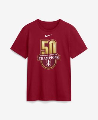 Мужская футболка «50 лет чемпионов» Стэнфорд Кардинал, цвет багряный