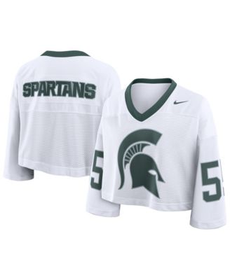 Женская джерси Nike Michigan State Spartans с большим логотипом, укороченная, модная, белого цвета