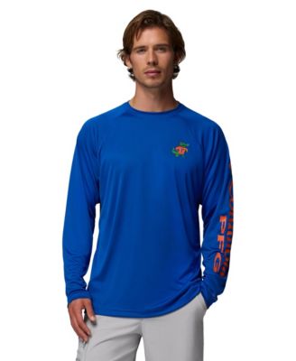 Columbia мужская футболка с длинным рукавом Royal Florida Gators Terminal Tackle Omni-Shade Raglan, королевский синий