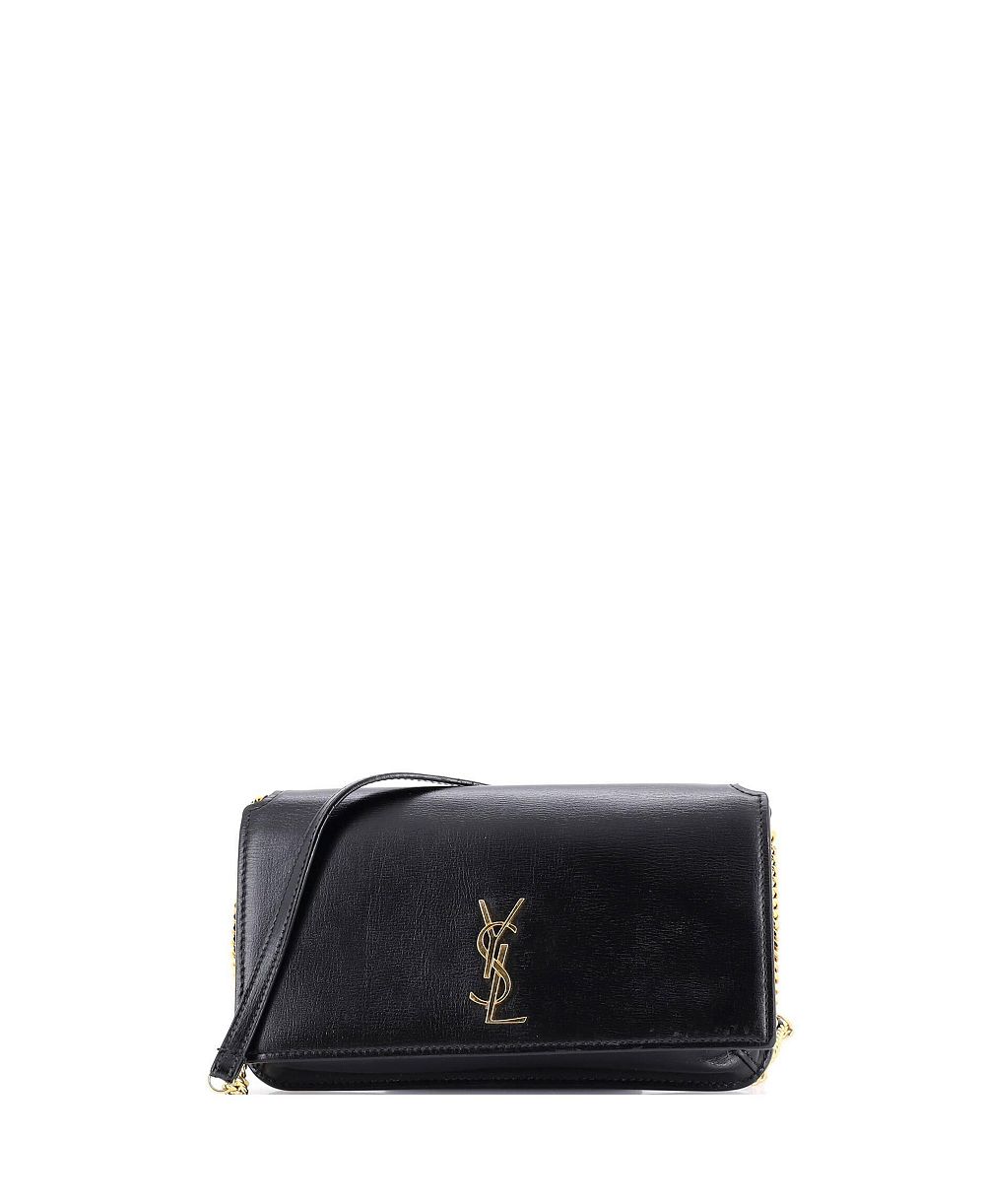 Pre-Owned Saint Laurent Classic Monogram Phone Holder Mini Leather Shoulder Bag
