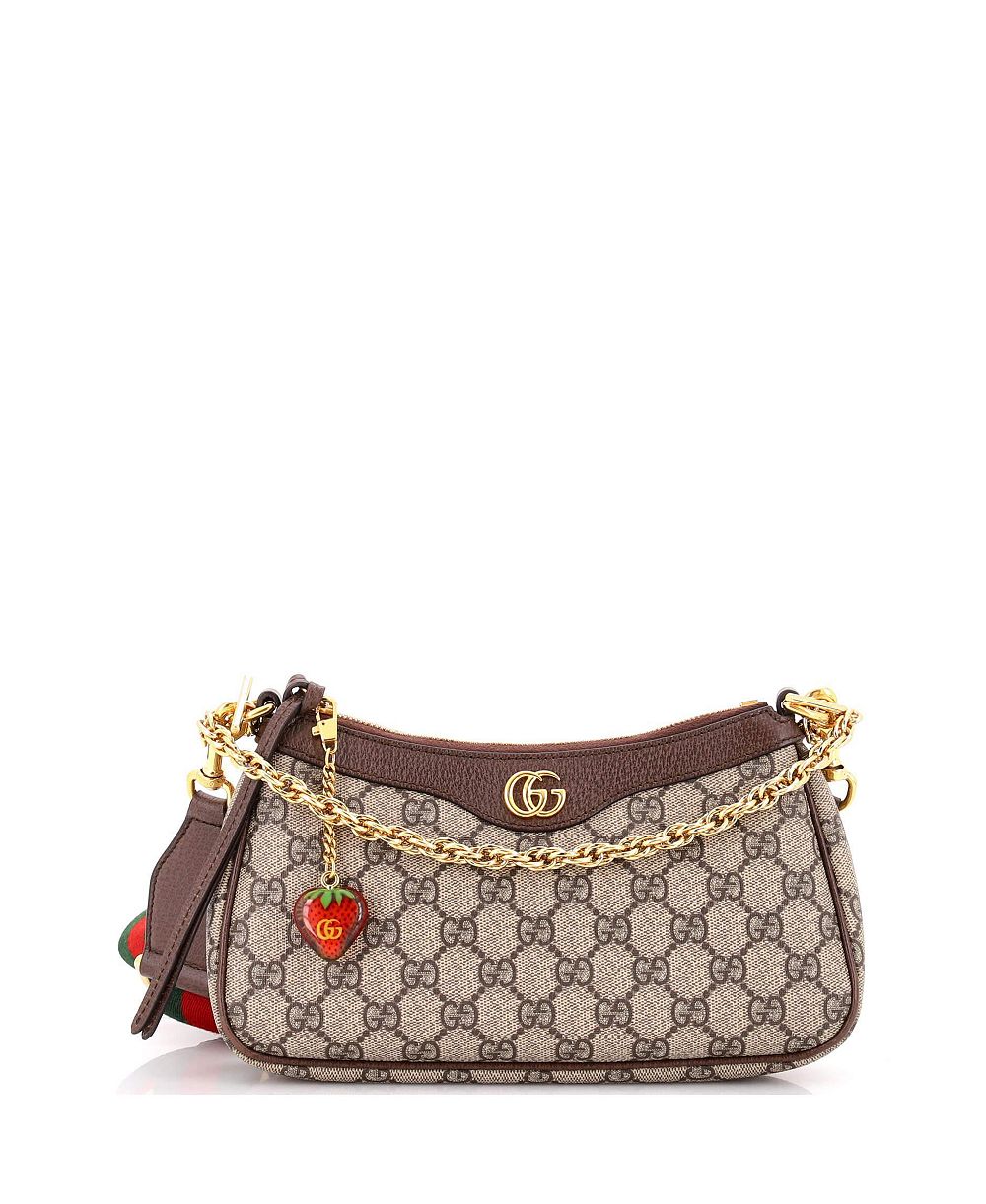 Pre-Owned Gucci маленькая сумка через плечо Small Ophidia Charm GG Coated Canvas с принтом Blooms
