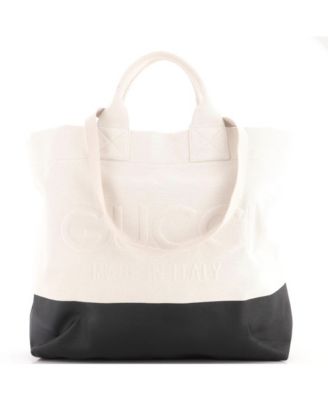 Pre-Owned Gucci Logo Embossed Canvas Tote