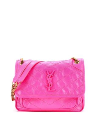 Pre-Owned Saint Laurent Baby Niki Chain Flap Bag Matelasse Chevron Leather