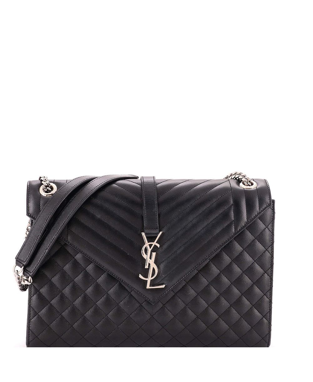 Pre-Owned Saint Laurent большая классическая сумка-конверт Monogram сmixed мателассе из кожи
