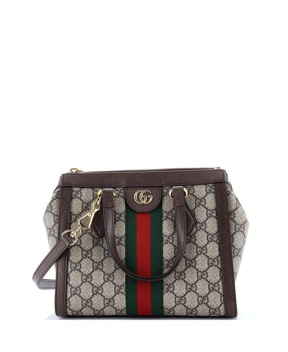 Б/у Gucci Small Ophidia Top Handle Tote GG Coated Canvas