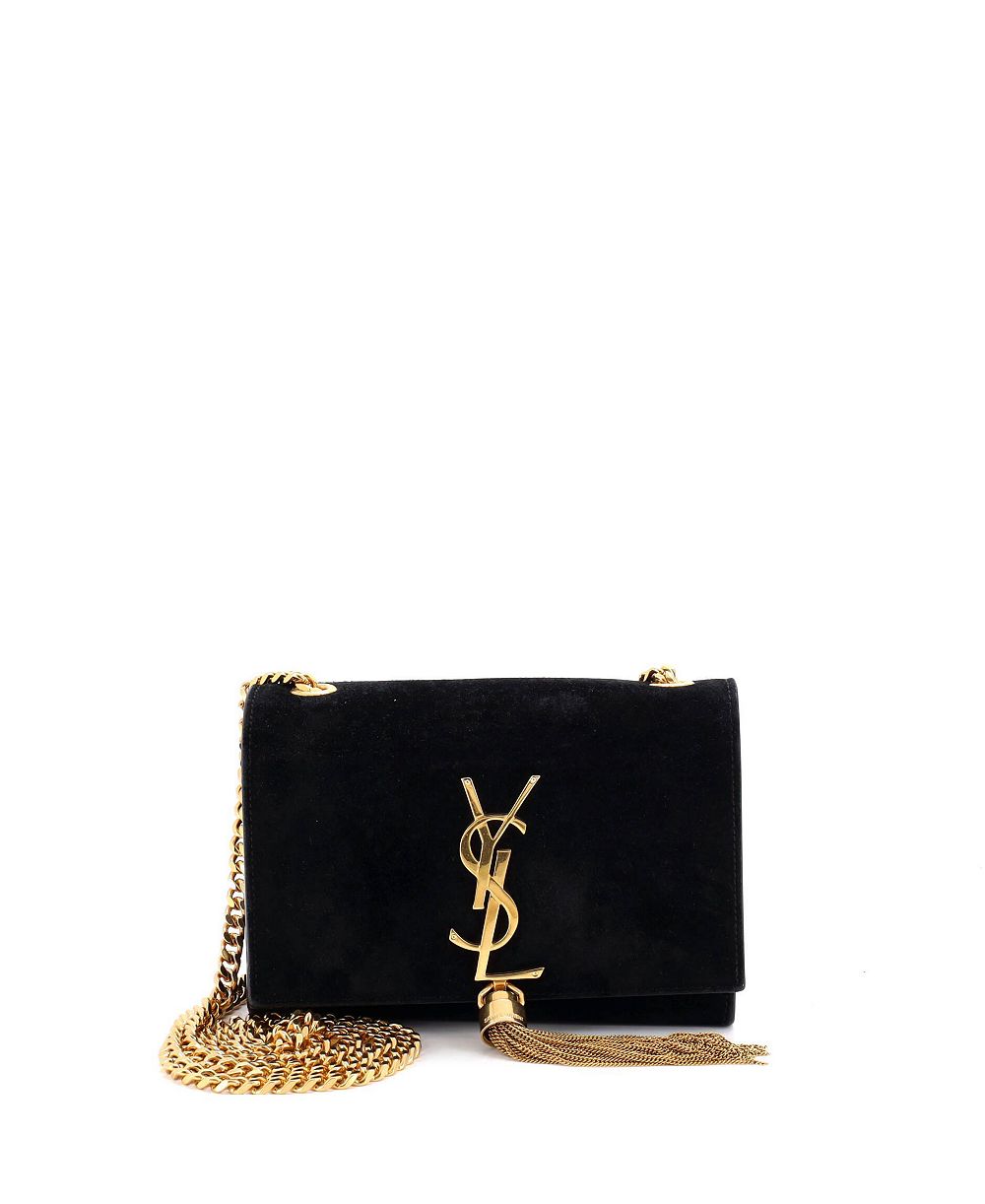 Б/у сумка-кроссбоди Saint Laurent Small Classic Monogram из замши с кисточкой