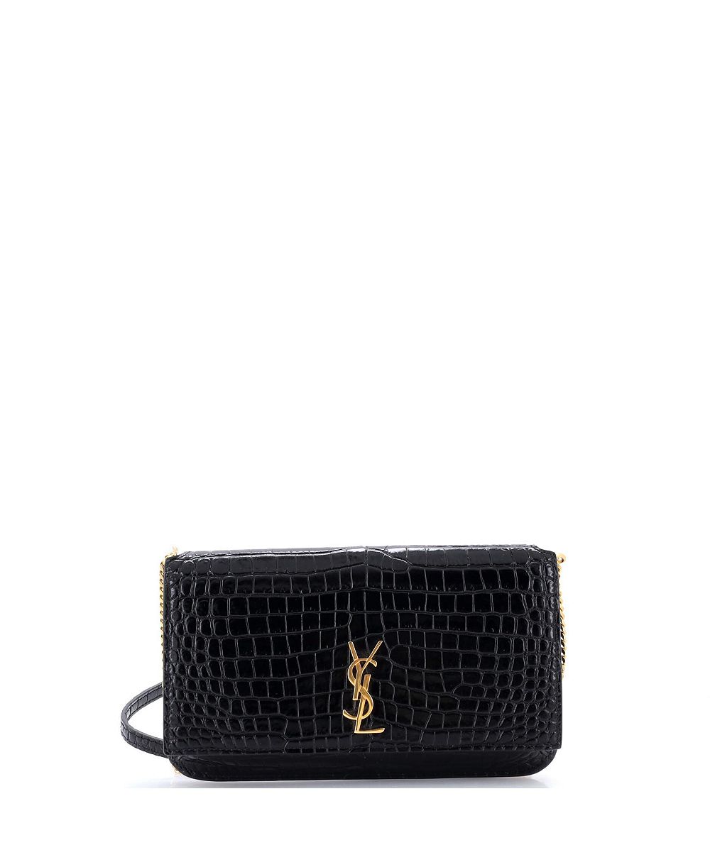 Б/у сумка через плечо Saint Laurent Classic Monogram для телефона из тисненой кожи