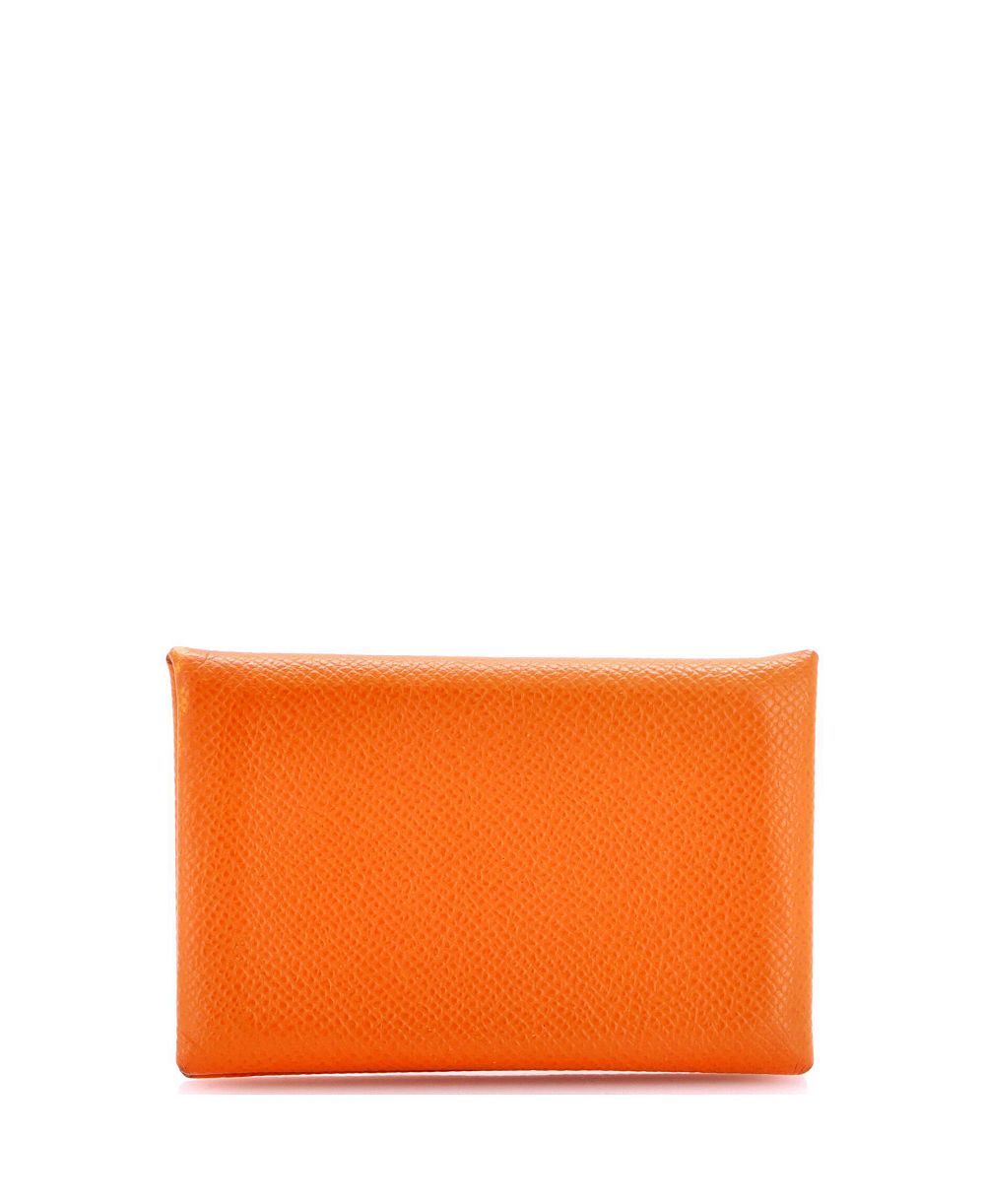 Pre-Owned HERMÉS Calvi Epsom Leather Snap Envelope Design Card Case