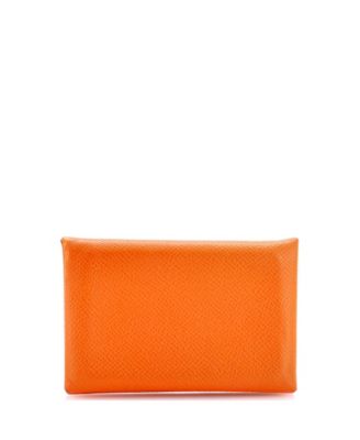 Pre-Owned HERMÉS Calvi Epsom Leather Snap Envelope Design Card Case