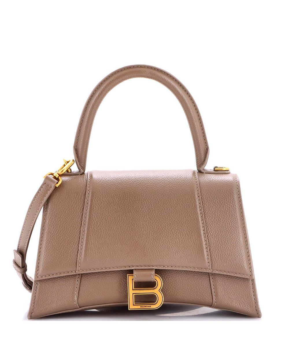 Б/у маленькая сумка Balenciaga Small Hourglass Top Handle с ручкой сверху из кожи