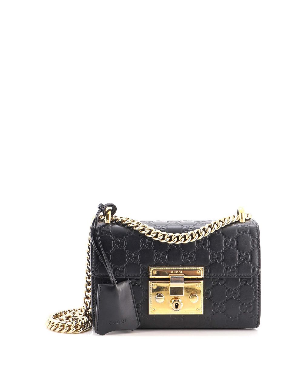 Pre-Owned Gucci маленькая сумка через плечо Padlock из кожи Guccissima
