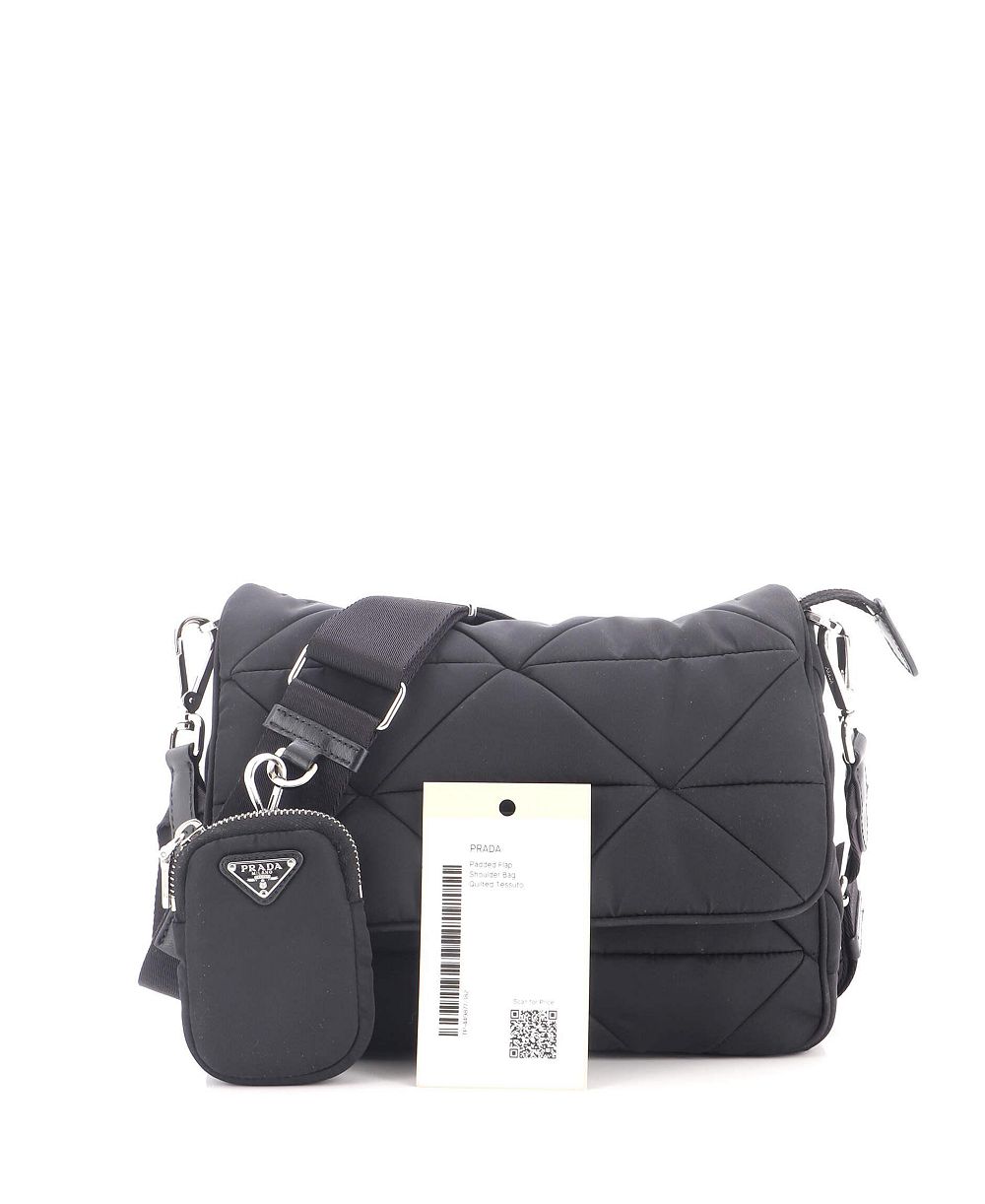 Pre-Owned Prada сумка через плечо с клапаном, стеганая из ткани Tessuto
