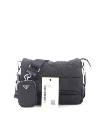 Pre-Owned Prada сумка через плечо с клапаном, стеганая из ткани Tessuto