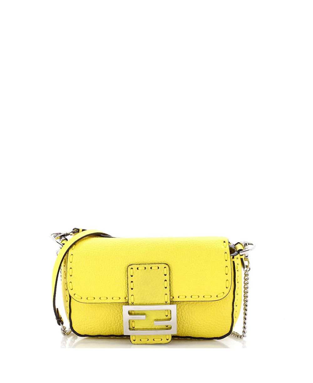 Б/у сумка Fendi Mini Selleria Baguette NM из кожи