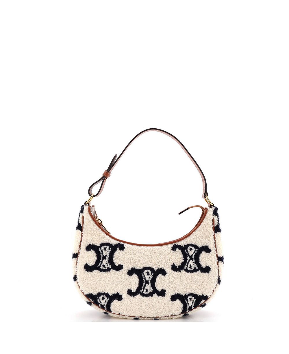 Б/у сумка Celine Ava Triomphe из вышитой ткани буке