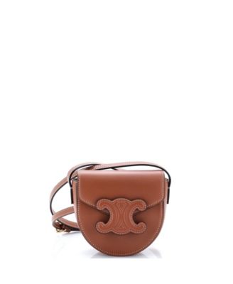 Pre-Owned Celine Mini Cuir Triomphe Besace Flap Bag Leather