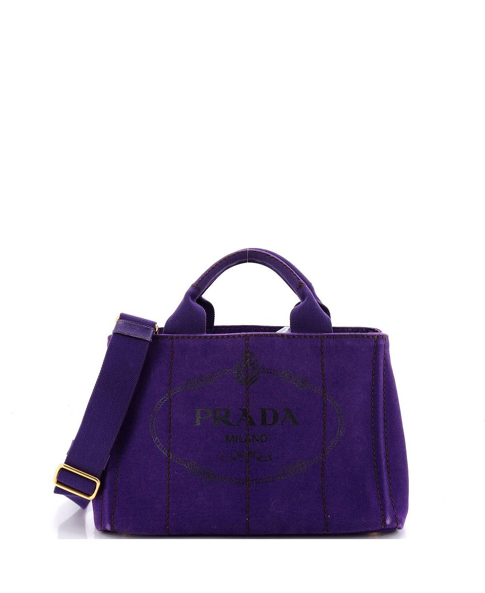 Женская сумка-тоут Prada Mini Canapa конвертируемая из ткани, Pre-Owned