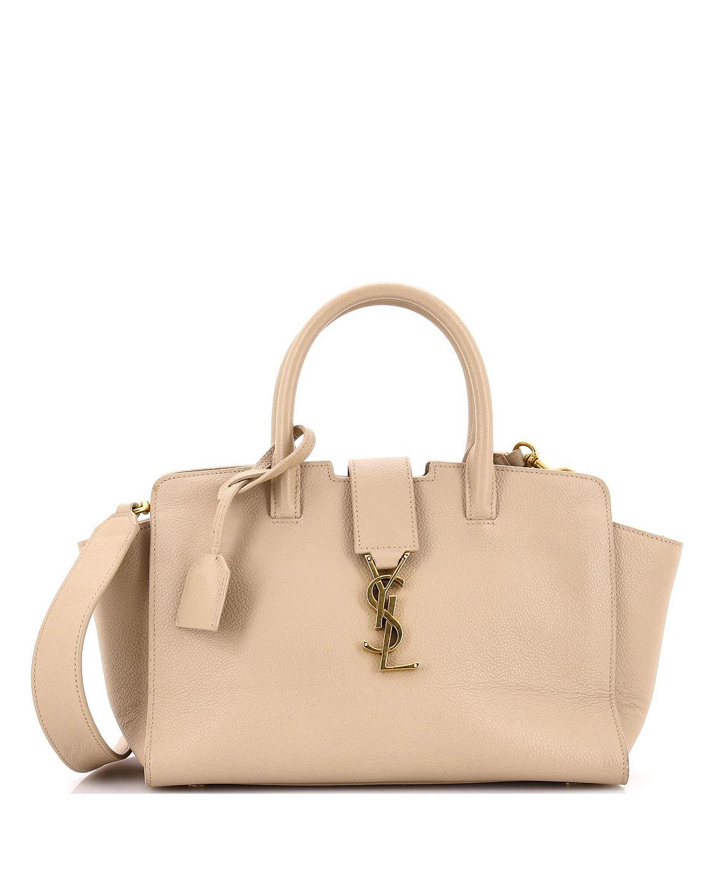 Pre-Owned Saint Laurent маленькая кожаная сумка-сэтчел с крестом Downtown с монограммой Cabas