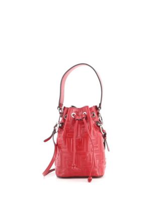 Pre-Owned Fendi маленькая сумка-ведро Mon Tresor с тиснением Zucca из кожи