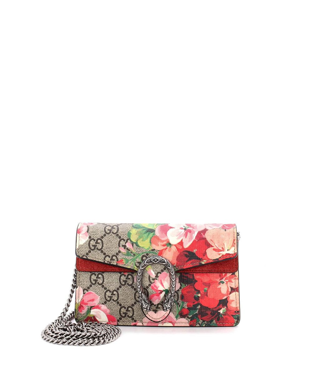 Pre-Owned Gucci супер мини Dionysus сумка Blooms печать GG покрытая ткань