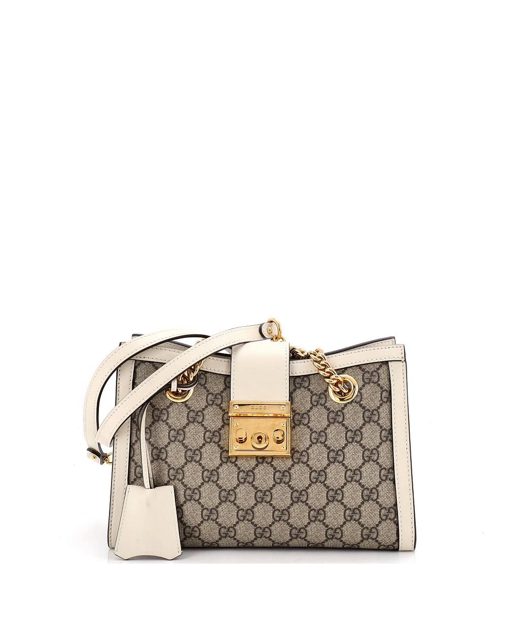 Pre-Owned Gucci маленький Padlock цепочка тотал GG покрытая ткань с кожей
