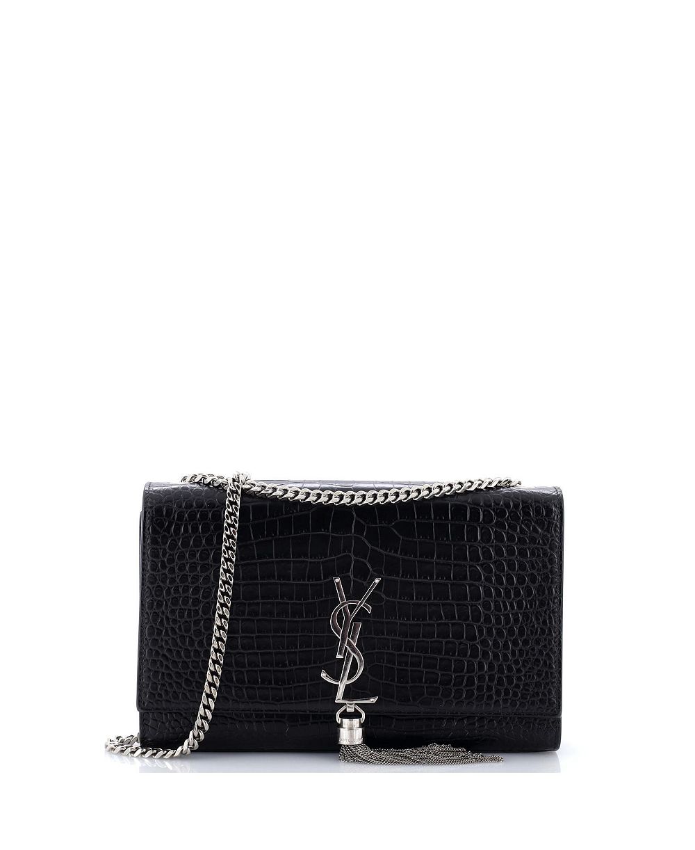 Женская сумка-кроссбоди Saint Laurent Medium Classic с кисточкой и тисненым логотипом из кожи, Pre-Owned
