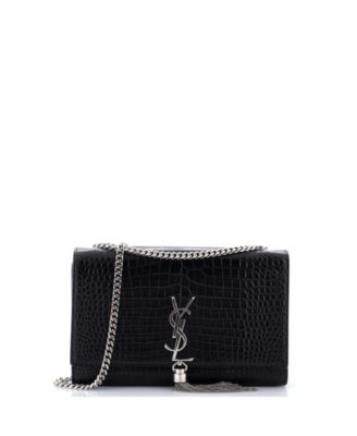 Женская сумка-кроссбоди Saint Laurent Medium Classic с кисточкой и тисненым логотипом из кожи, Pre-Owned