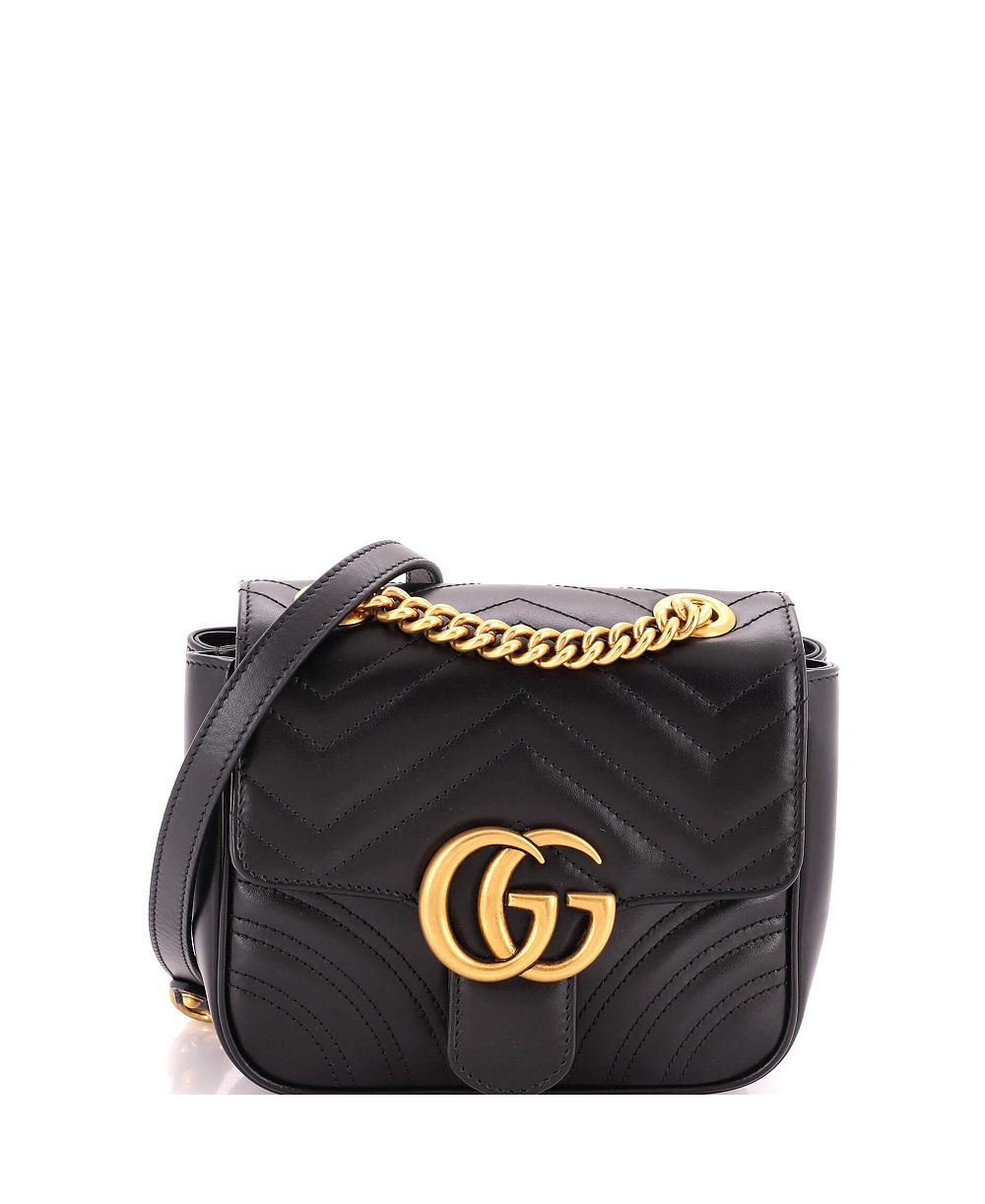 Б/у сумка Pre-Owned Gucci Mini GG Marmont Square Flap Bag Matelasse Leather