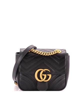 Б/у сумка Pre-Owned Gucci Mini GG Marmont Square Flap Bag Matelasse Leather