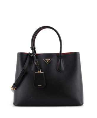 Pre-Owned Prada Medium Cuir Double Tote Saffiano Leather
