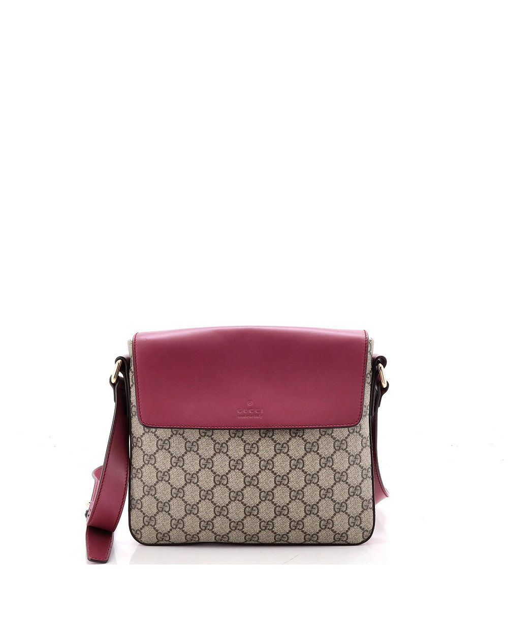Pre-Owned Gucci Medium Flap Messenger Bag GG Coated Canvas with Leather