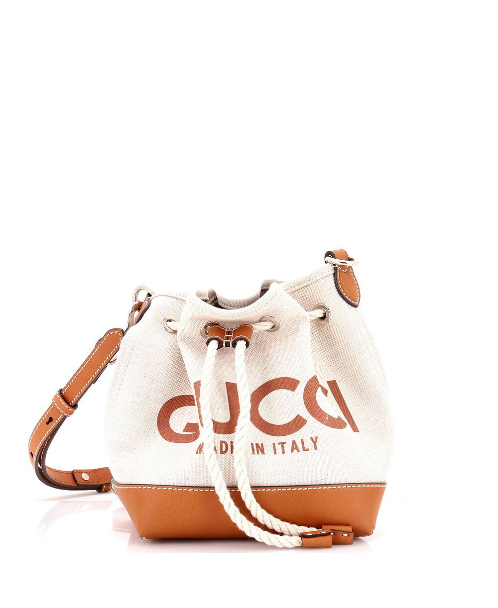 Pre-Owned Gucci Crossbody Mini Logo Bucket Bag