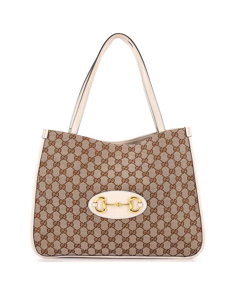 Б/у сумка-тоут Gucci Horsebit 1955 из ткани GG Canvas
