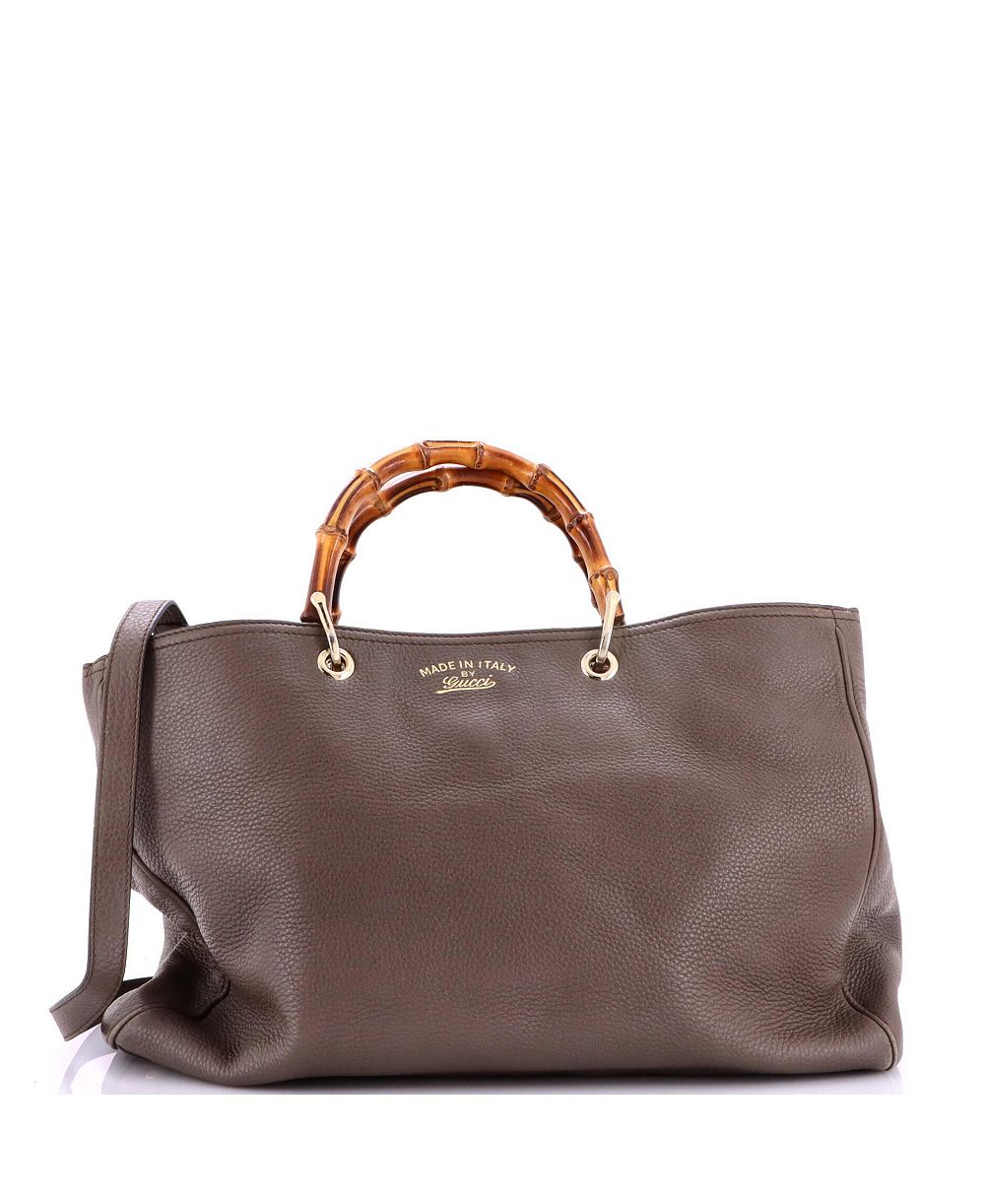 Большая сумка-шоппер Pre-Owned Gucci Large Bamboo Shopper Tote из кожи