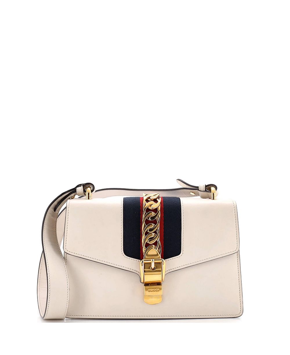 Pre-Owned Gucci Small Leather Sylvie Shoulder Bag