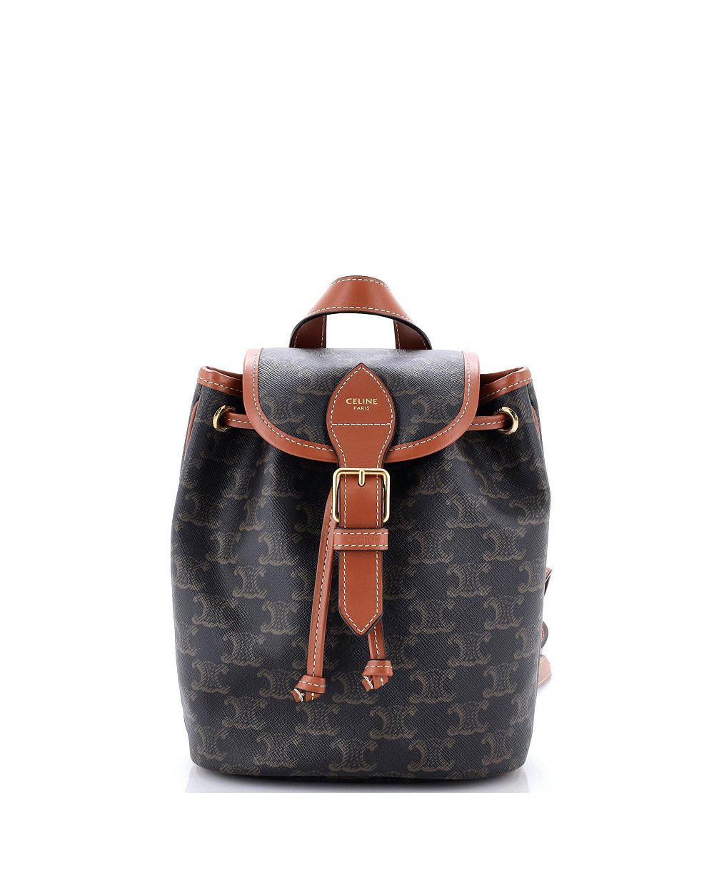 Рюкзак Pre-Owned Celine Mini Folco Triomphe из лакированного холста