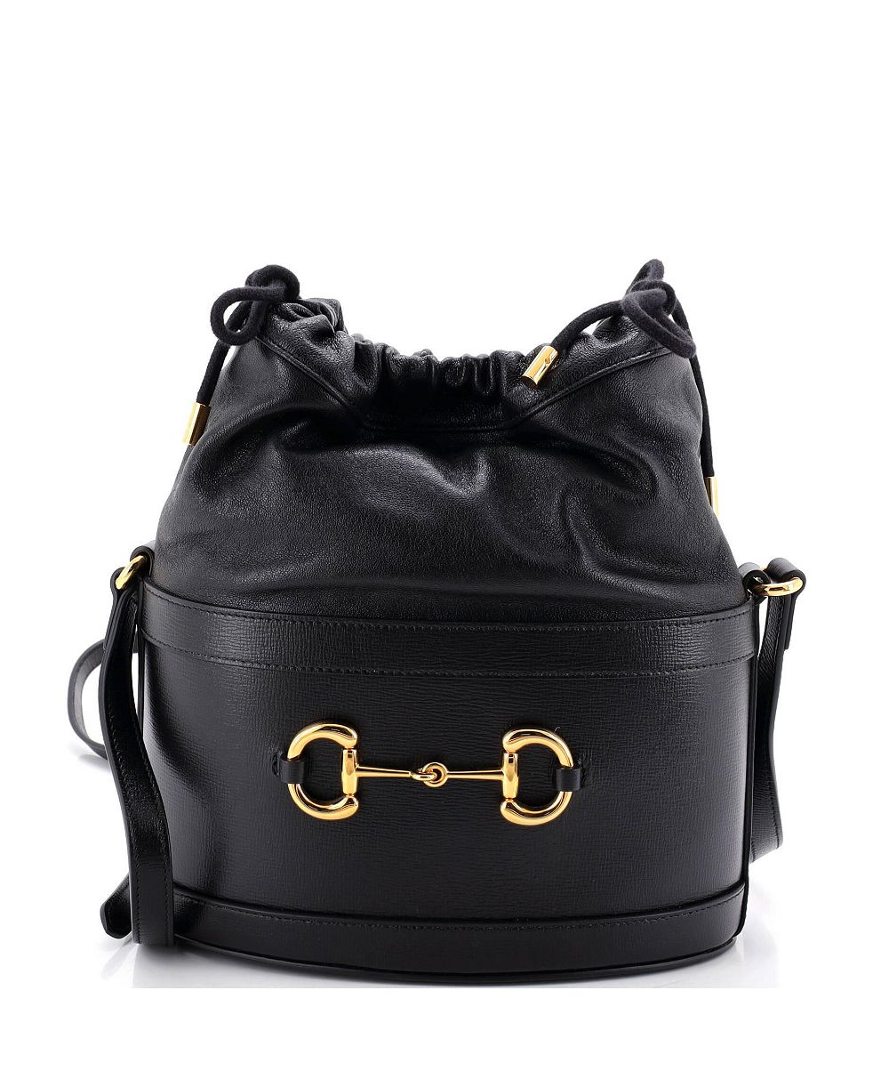 Pre-Owned Gucci сумка-ведерка через плечо из кожи с фурнитурой Horsebit 1955