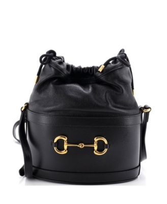 Pre-Owned Gucci сумка-ведерка через плечо из кожи с фурнитурой Horsebit 1955