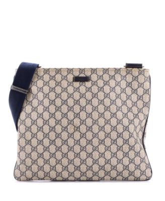 Pre-Owned Gucci Large Zip Top Messenger Bag GG Coated Canvas