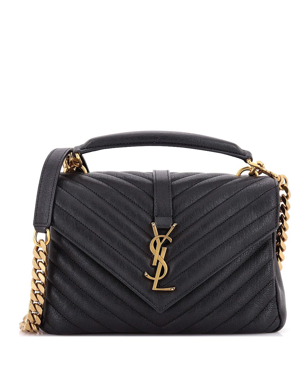 Pre-Owned Saint Laurent средняя сумка Classic Monogram College из стеганой кожи с шевроном